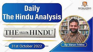 The Hindu News Analysis 31 Oct 2022 | UPSC CSE |
