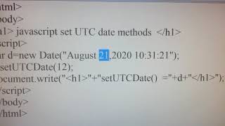 Javascript set UTC Date methods