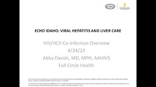 HIV/HCV Co-Infection Overview  4/24/2023