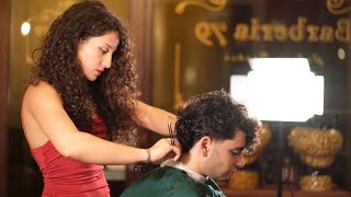 ASMR 💈 LADY BARBER “ITALIAN MULLET”