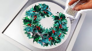 UNREAL Christmas Wreath! EASY Pouring Art Idea! | AB Creative Tutorial