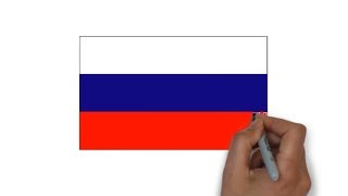 HOW TO DRAW RUSSIA FLAG ( флаг России )