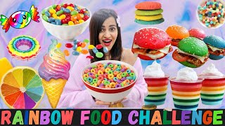 Eating Only RAINBOW FOODS for 24 HOURS || RAINBOW FOOD CHALLENGE🌈