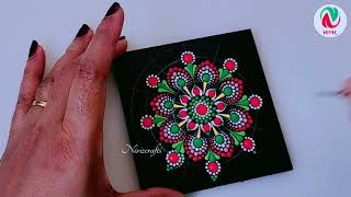 Dot Mandala Art Tutorial for Beginners | Dot Mandala Coaster | How To Paint Mandalas |  Niviz Ep 238