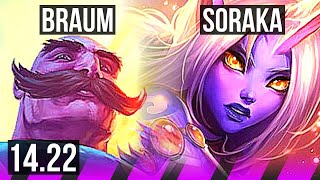 BRAUM & Veigar vs SORAKA & Draven (SUP) | NA Grandmaster | 14.22