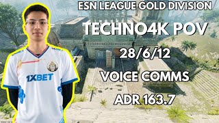 Techno4K POV w/kaz, Mzinho + VOICE COMMS (28/6/12) CS2 ESN LEAGUE GOLD DIVISION - January 18th 2025