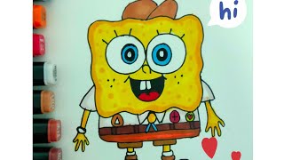 Drawing of a cute young SpongeBob 🤓|how to draw #drawing #easy #drawwithme