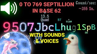 0 To 769 Septillion Base 62 With Sounds & Voices