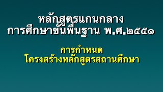 การกำหนดโครงสร้างหลักสูตรสถานศึกษา