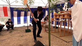 廃校になった校舎をリノベーションして市役所に　方針二転三転の末　安全祈願祭＝静岡・下田市