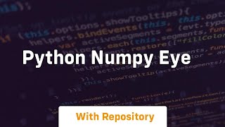 python numpy eye