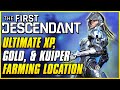 NEW BEST XP, GOLD, & KUIPER FARMING LOCATION (5M GOLD/HR) | The First Descendant Leveling Spot