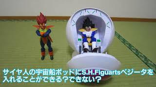 0047 バンダイ SHFiguartsベジータ＜チャレンジ編＞サイヤ人の宇宙船ポッドに入れられる？