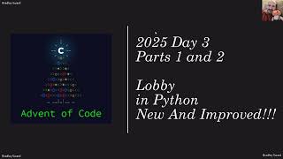 Advent of Code 2025 - Day 03 - Lobby in Python - Now More Efficient!