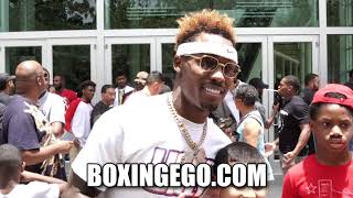 Jermall Charlo MOBBED by fans shown MAD LOVE in Houston hometown