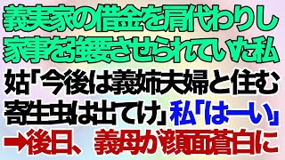 【スカッとする話】義実家の借金を返し、仕事をしながら家事を強要させられていた私。義母『今後は義姉夫婦と住むから！』と追い出した結果→後日、義母が顔面蒼白に