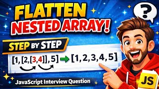 Flatten Nested Array in JavaScript | Most Asked Interview Question (Step by Step)
