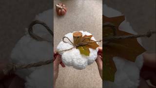 DIY Idea Fluffy Pumpkin 🤍🍁🤍🍁 #diy #craft #homedecor #pumpkin #autumn