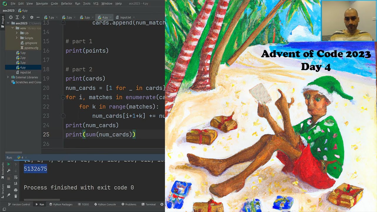 Advent Of Code 2023 Python Day 4 Youtube