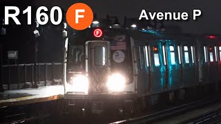 NYC MTA Subway R160 F Train Avenue P Action