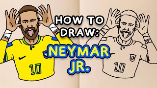 How To Draw: NEYMAR JR (easy step by step tutorial)