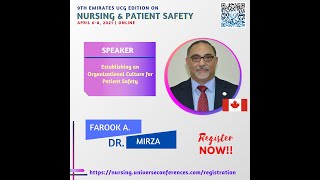 Dr. Farook's Keynote Speech on Establishing an Organizational Culture for #PatientSafety #Healthcare