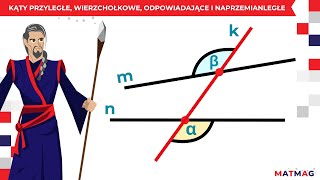 KĄTY 🔹 przyległe | wierzchołkowe | odpowiadające | naprzemianległe ⭐ MATMAG