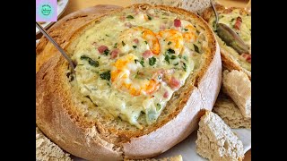 Pão Recheado com Camarão -  Portuguese Stuffed Bread Loaf with Shrimps