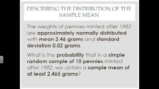 8.1 Distribution of the Sample Mean