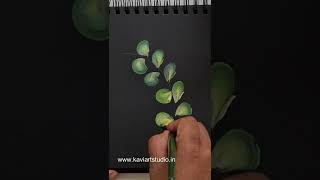 one stroke painting leaves | Art Classes #shorts