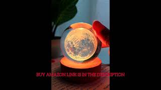 One94Store 3D Crystal Moon Lamp, Creative Engraved Crystal Ball Night Light,