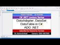 DataAdapter, DataSet DataTable in C# ADO  NET