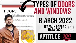 types of door and window for nata 2022 ....