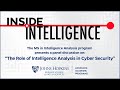 A panel discussion on the role of Intelligence Analysis in Cyber Security