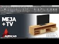 Cara Menggambar dan Render Meja Tv dengan Ilustrasi Tv di Atasnya Menggunakan AutoCAD