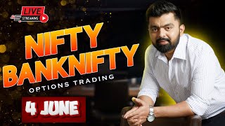 Live trading Banknifty  nifty Options | 4 june strategy | Nifty Prediction live || Wealth Secret
