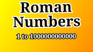 Roman Numbers 1 to 1000000000000