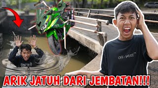 PAR4H😱ARIK J4TUH DI JEMBATAN BAWA MOTOR ZX, Saputra P4nik Banget!! | Mikael TubeHD