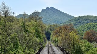 View from  EMD G16 locomotive on Serbian railways-Section Majdanpek-Bor