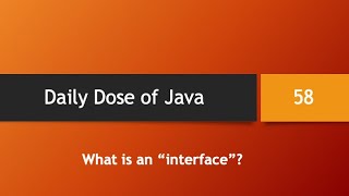 Daily Dose of Java -- Part 58: What is an Interface?