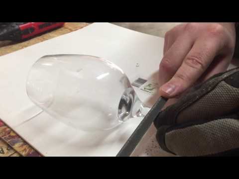 How to cut the stem off from a wine glass How to cut the stem off from a wine glass