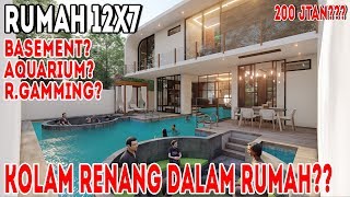 12×7 houseplan with 3bedroom + pool