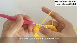 8、Left-handed /How to decrease (dec) single crochet