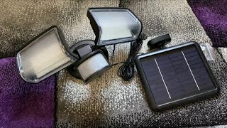 Solar Lights Outdoor XMCOSY Solar Security Lights Motion Sensor Waterproof unboxing and instructions