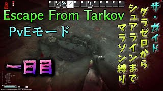 [Escape from Tarkov]PvEモード　ガイドを低耐久武器で鍵部屋を巡りながらグラゼロからシュアラインまでトランジット縛り【タルコフ】