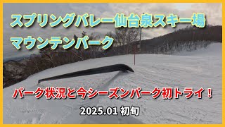 スプリングバレー仙台泉スキー場　パーク状況と今シーズン初パークにトライ　2025年1月初旬