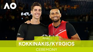 Men's Doubles Ceremony | Kokkinakis/Kyrgios v Ebden/Purcell (F) | Australian Open 2022