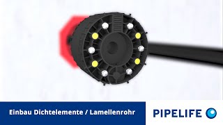 Einbau der RDS Evolution Dichtelemente in das Lamellenrohr