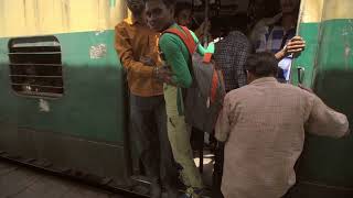 Passengers Boarding a Crowded Train in India. Beware of Pick Pocketers in Crowded Indian Trains.