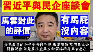 翟山鹰：習近平與民營企業家座談會丨馬雲對民營企業座談會的評價丨有馬屁 沒內容